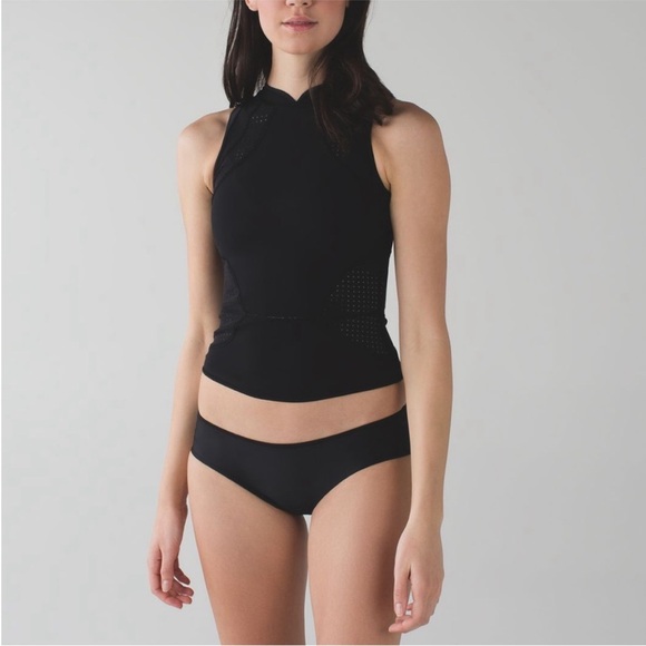 Lululemon Salty Swim Rashie Crosscourt Petal Black Clarity Yellow / Black - Picture 3 of 13